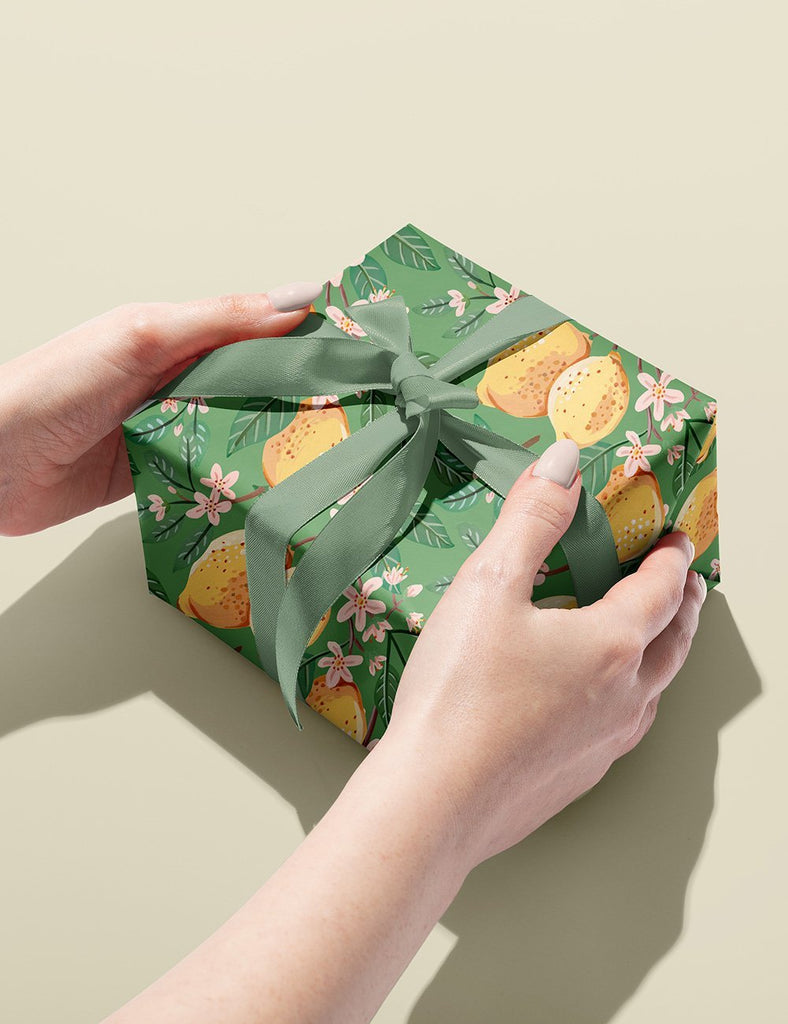 Hoglet & Co. 'Lemons / Camellias' Double-Sided Gift Wrap - Honest Paper - 56271232