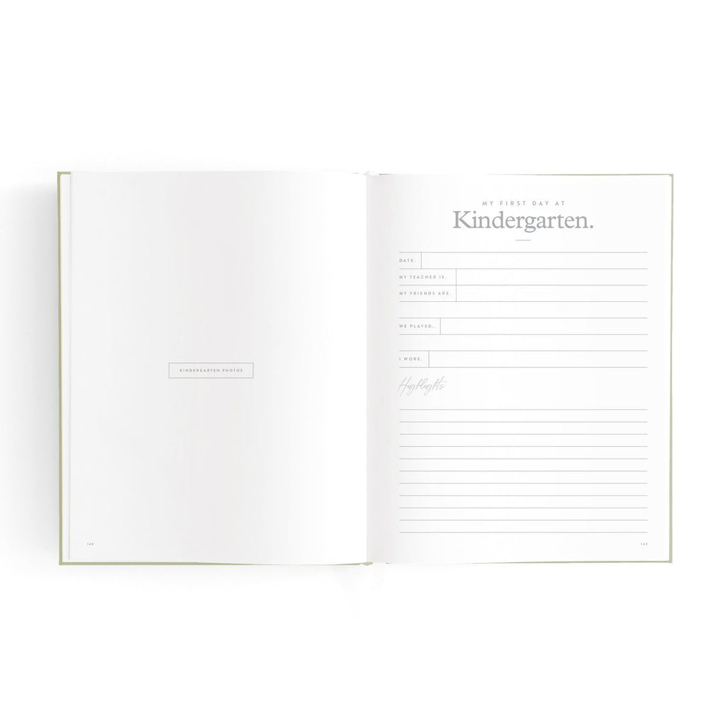 Mini Baby Book with 'Sage' Linen Hardcover - Honest Paper - 2235590