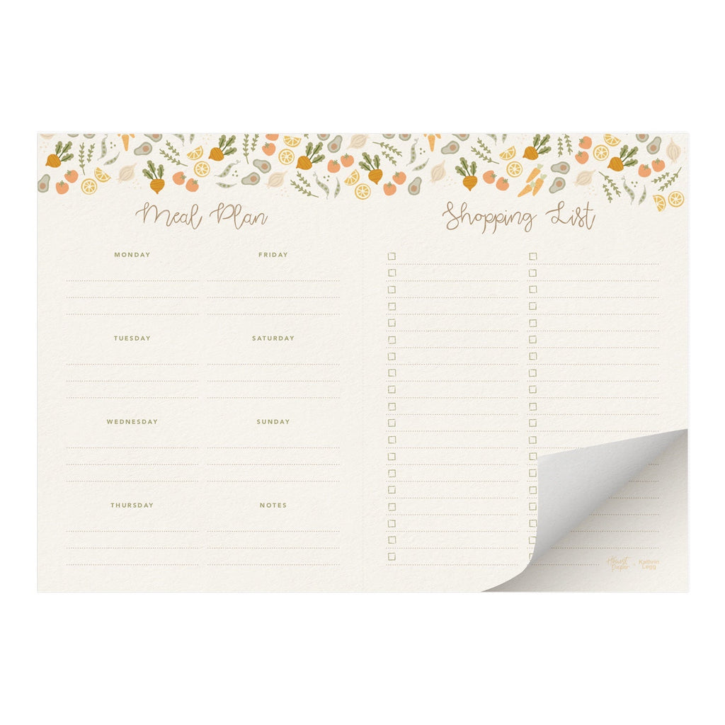 ✧ Pantry 'Meal Plan & Shopping List' ✧ Magnetised A4 Notepad - Honest Paper - 32149