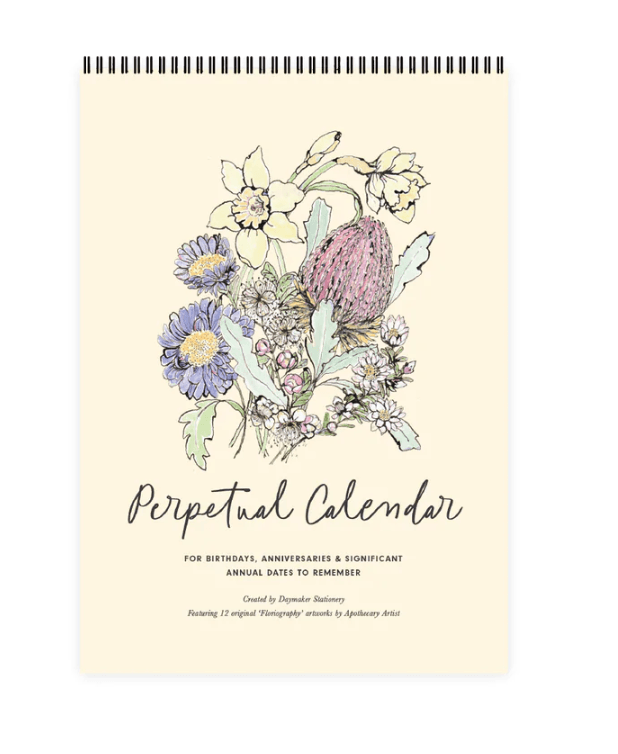 Perpetual Calendar with 'Floriography' by Apothecary Artist Honest Paper