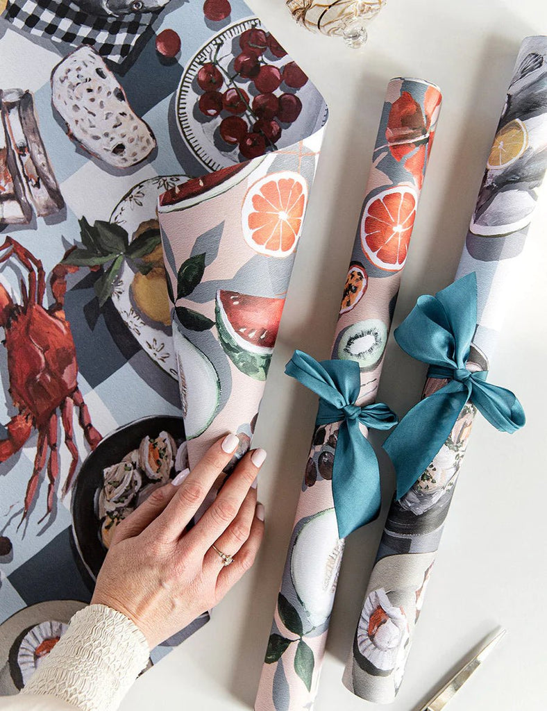 Whitney Spicer 'Summer Picnic / Crab & Squid' Double Sided Gift Wrap - Honest Paper - 2234240