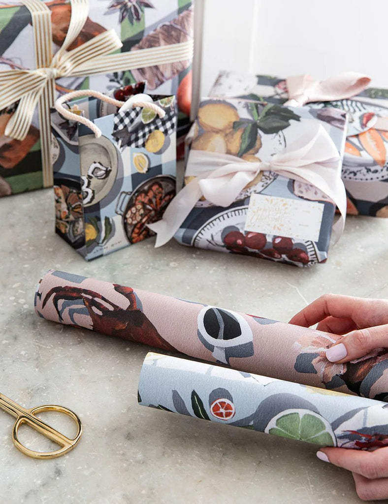 Whitney Spicer 'Summer Picnic / Crab & Squid' Double Sided Gift Wrap - Honest Paper - 2234240