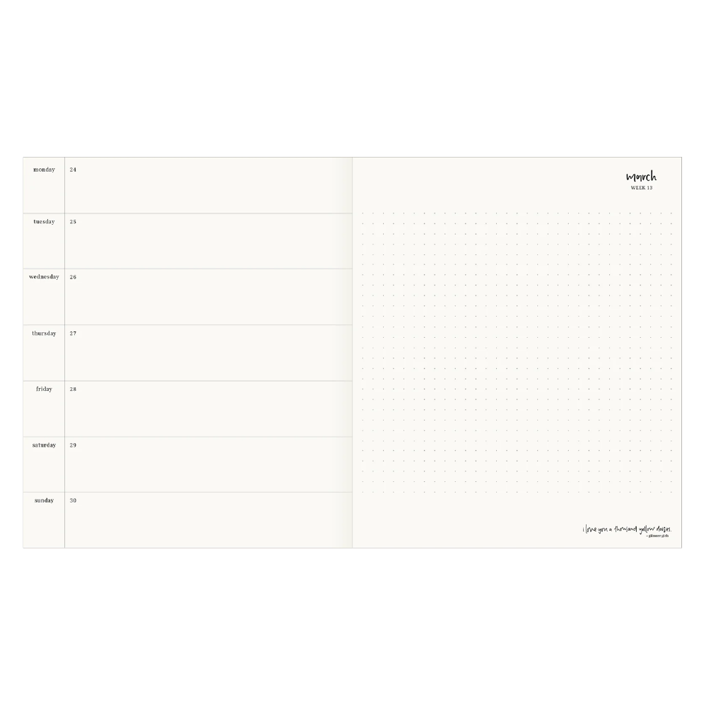 Weekly Layout Horizontal Weekly Horizontal Layout – Honest Paper