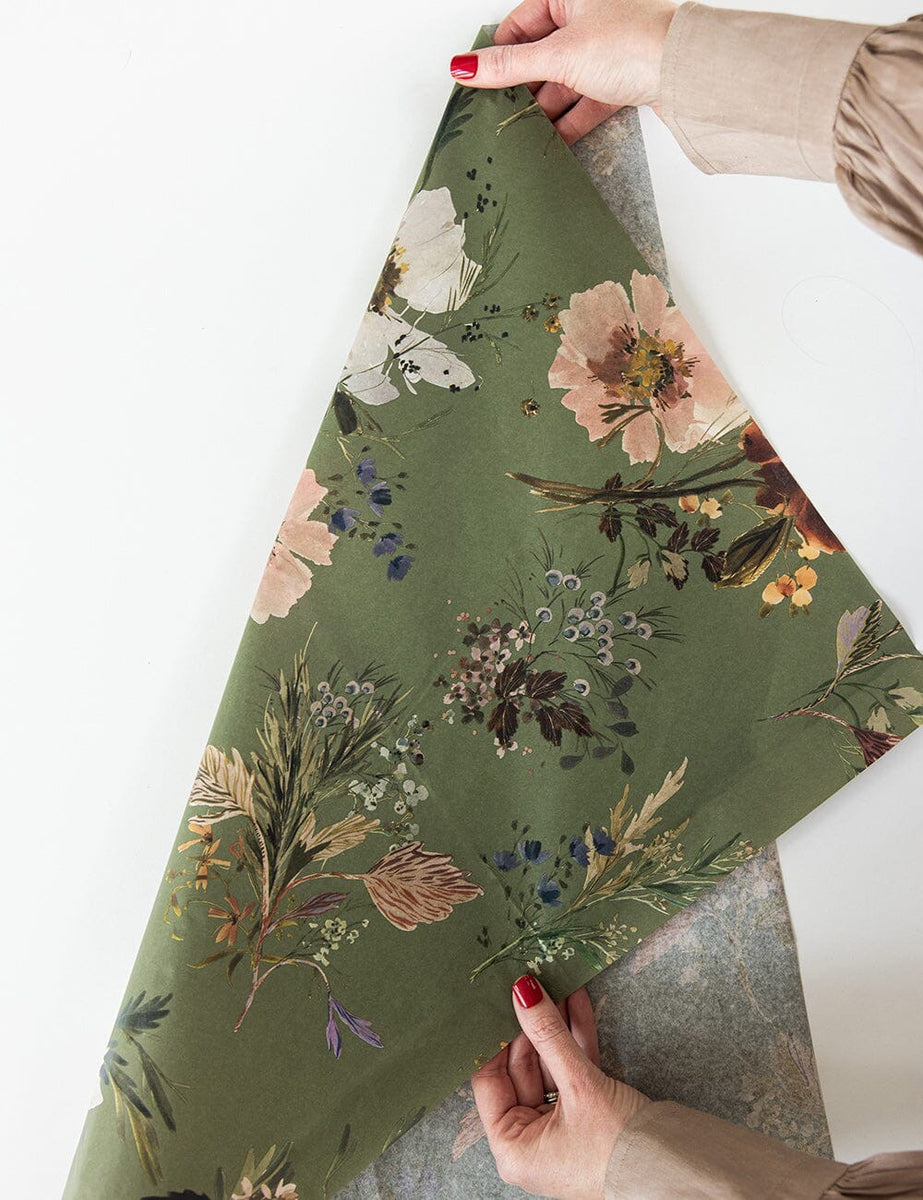 Tissue Paper | Vintage Botanical Olive (5) – Honest Paper