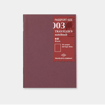 '003 Blank' Passport Refill for 'Traveler's Notebook' - Honest Paper - 4902805143707