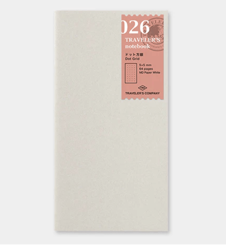 '026 Dot Grid' Regular Refill for 'Traveler's Notebook' - Honest Paper - 4902805144001