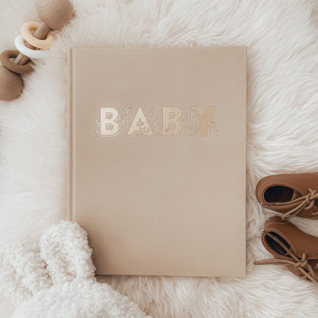 Baby Book with 'Biscuit' Linen Hardcover - Honest Paper - 31647