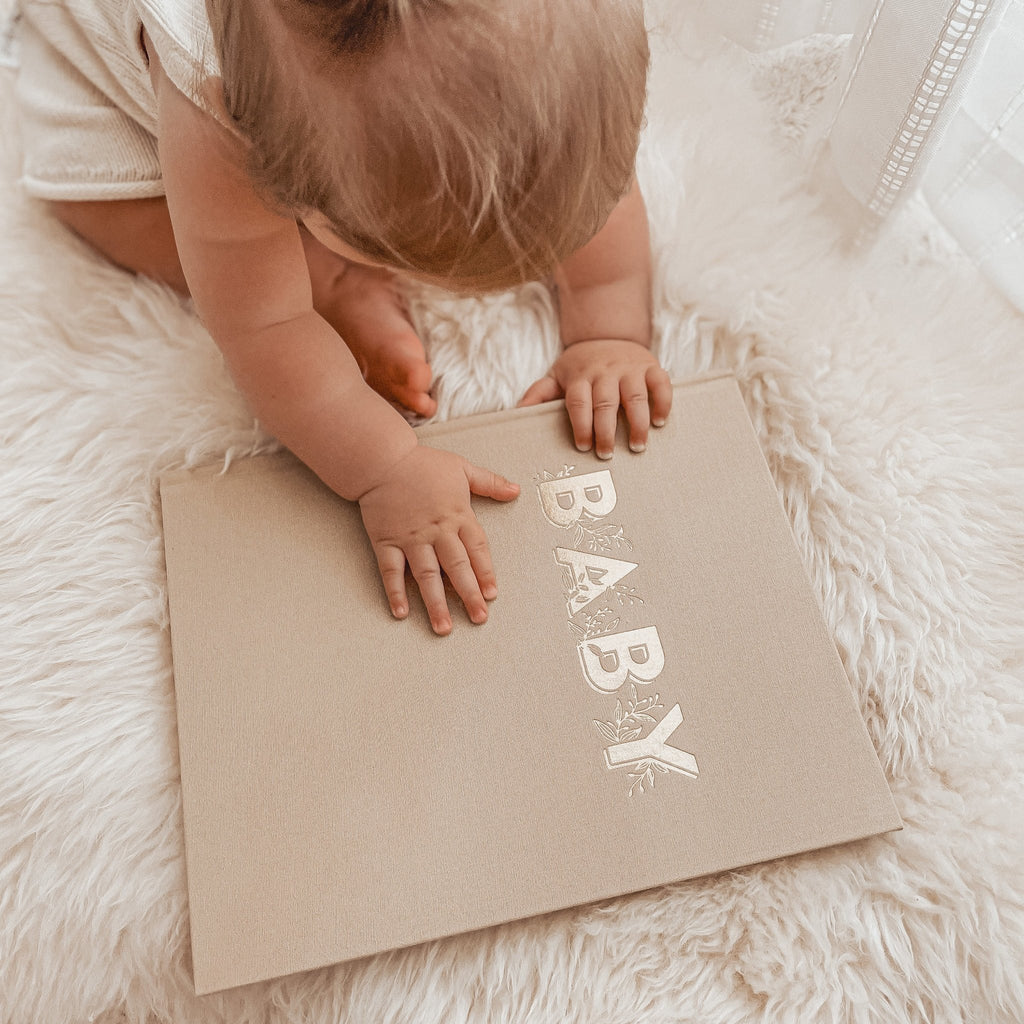 Baby Book with 'Biscuit' Linen Hardcover - Honest Paper - 31647