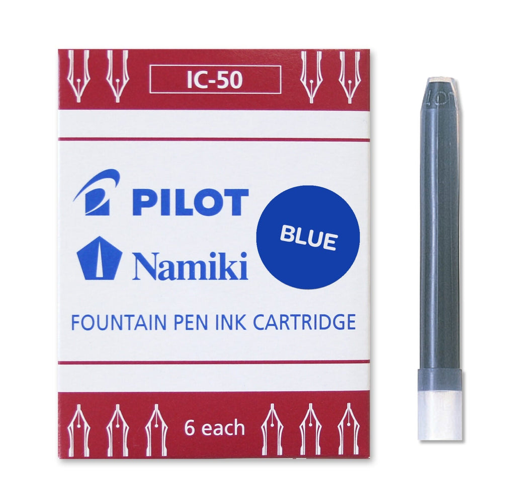 'Blue' Pilot 'IC-50' Fountain Pen Ink Cartridges (6pk) - Honest Paper - 20109