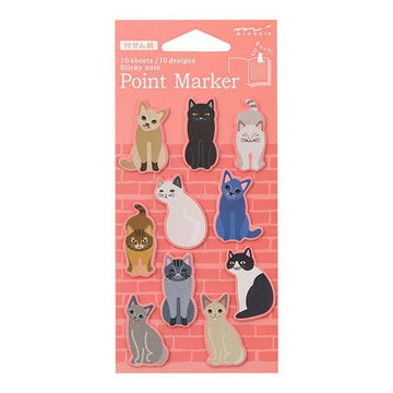 'Cat' Point Marker Sticky Notes - Honest Paper - 4902805113854