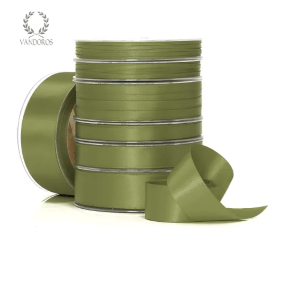 Double Satin 'Willow Green' Ribbon - Honest Paper - 9325099079173