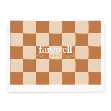 'Farewell & Goodluck' Check Greeting Card - Honest Paper - 31345