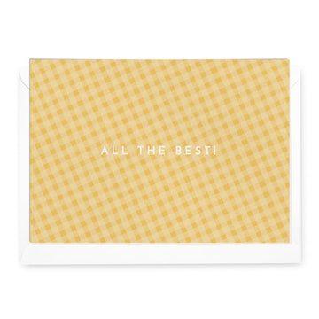 Gingham 'All The Best!' Large Greeting Card SALE *Last Chance* - Honest Paper - 27441