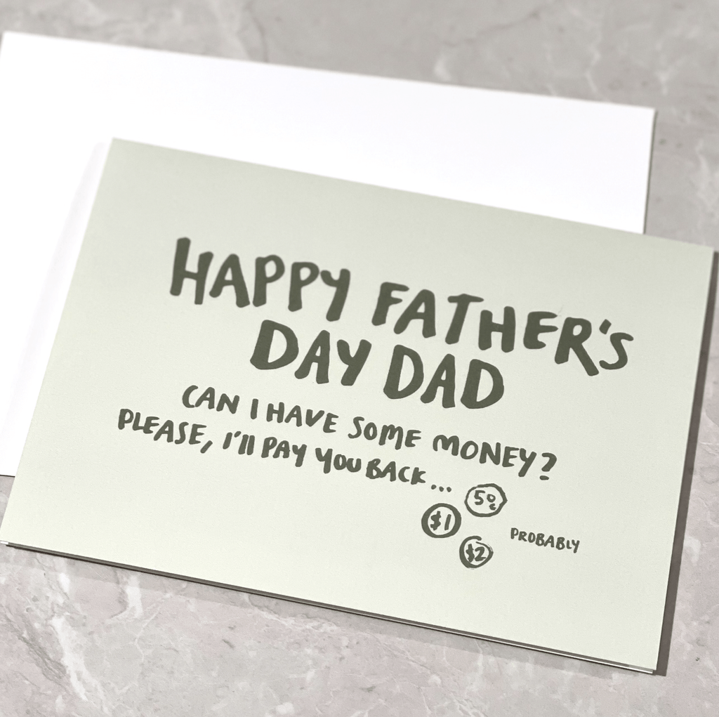 Handwritten 'Money Please Dad' Greeting Card *Limited Stock* - Honest Paper - 14961