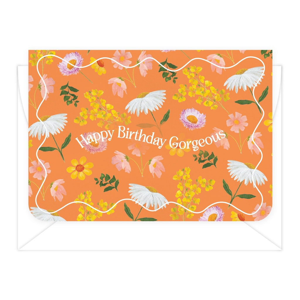 'Happy Birthday Gorgeous' Flower Fields Greeting Card - Honest Paper - 5061008170329