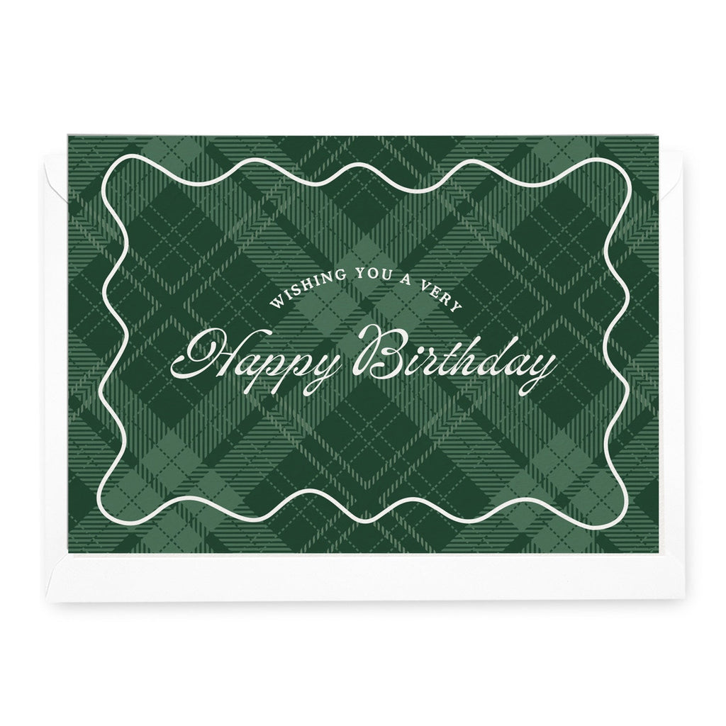 'Happy Birthday' Green Tartan Greeting Card - Honest Paper - 2234943
