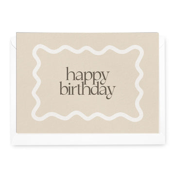 'Happy Birthday' Scalloped Border Greeting Card - Honest Paper - 31134