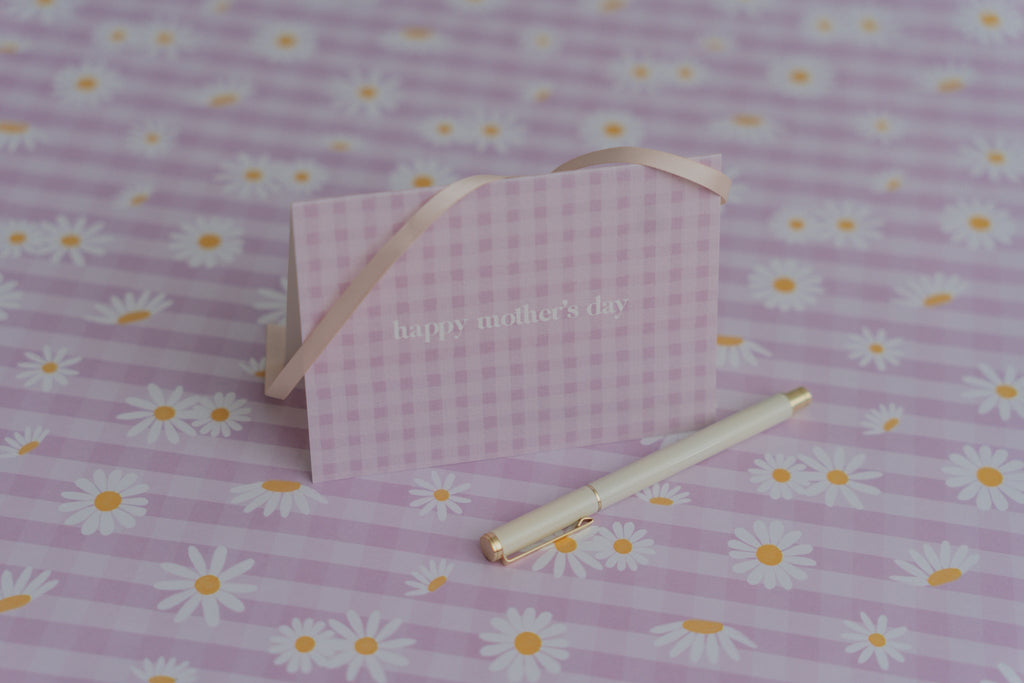 'Happy Mother's Day' Lilac Gingham Greeting Card *Last Chance* - Honest Paper - 21864