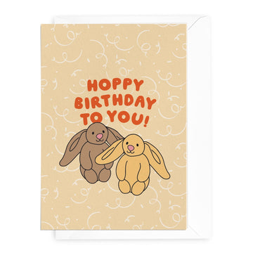 'Hoppy Birthday to You!' Bunnies Greeting Card - Honest Paper - 5061008170114
