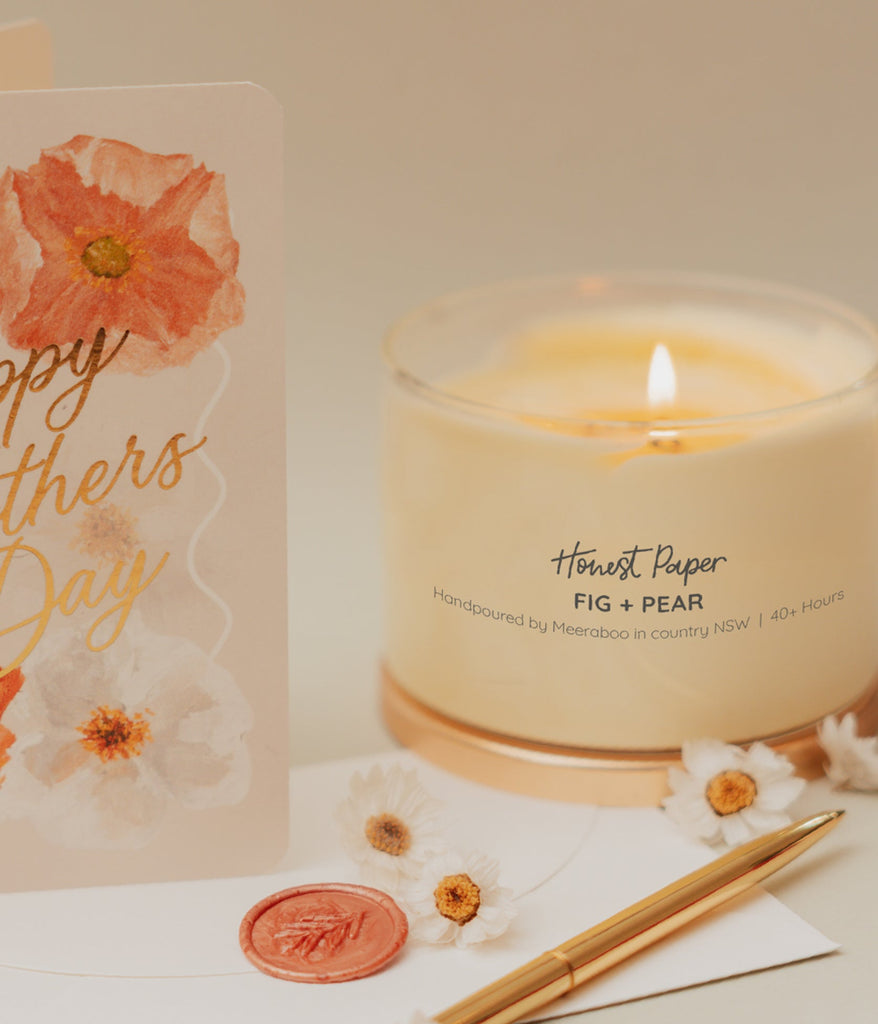 HP Signature 'Fig & Pear' Hand Poured Luxury Soy Candle - Honest Paper - 2235601