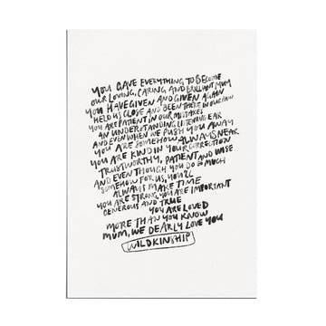 Limited Edition 'Mum, We Dearly Love You' Art Print - Honest Paper - 2235666