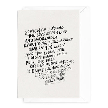 'Love of My Life' Greeting Card - Honest Paper - 30800