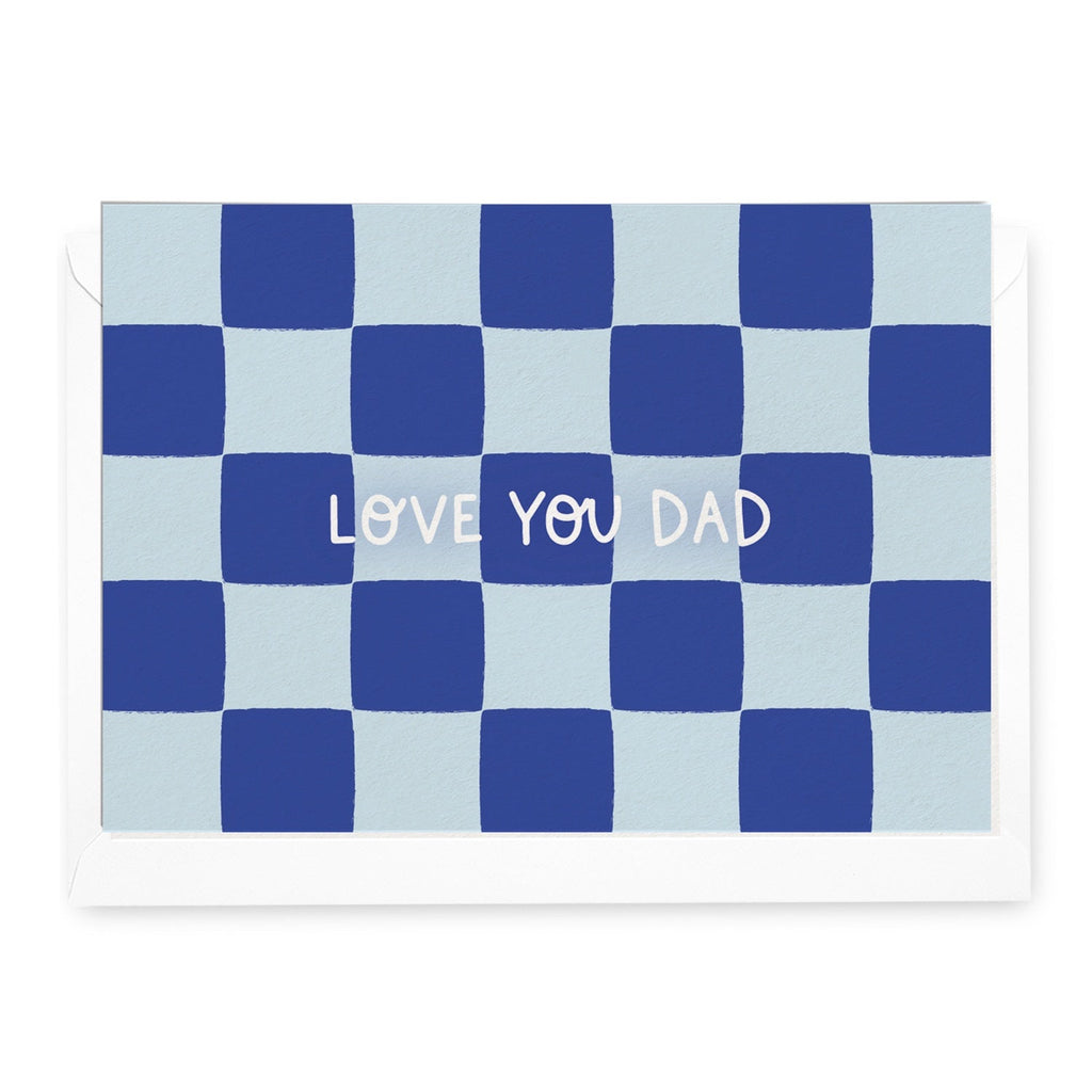 'Love You Dad' Blue Check Father's Day Greeting Card - Honest Paper - 2232793
