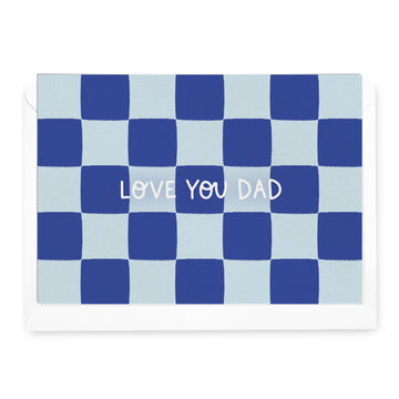'Love You Dad' Blue Check Father's Day Greeting Card - Honest Paper - 2232793