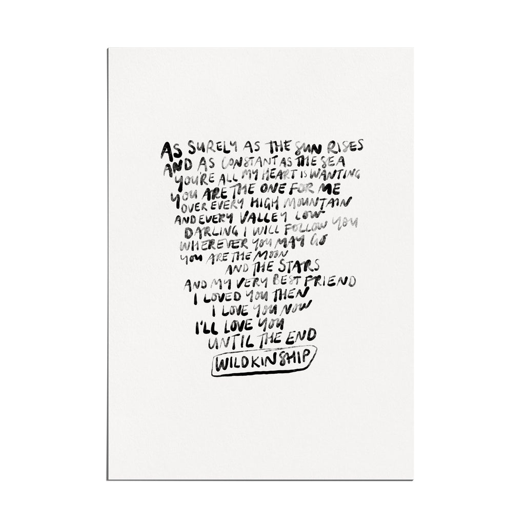 ‘Love You Until the End’ Art Print - Honest Paper - 30988