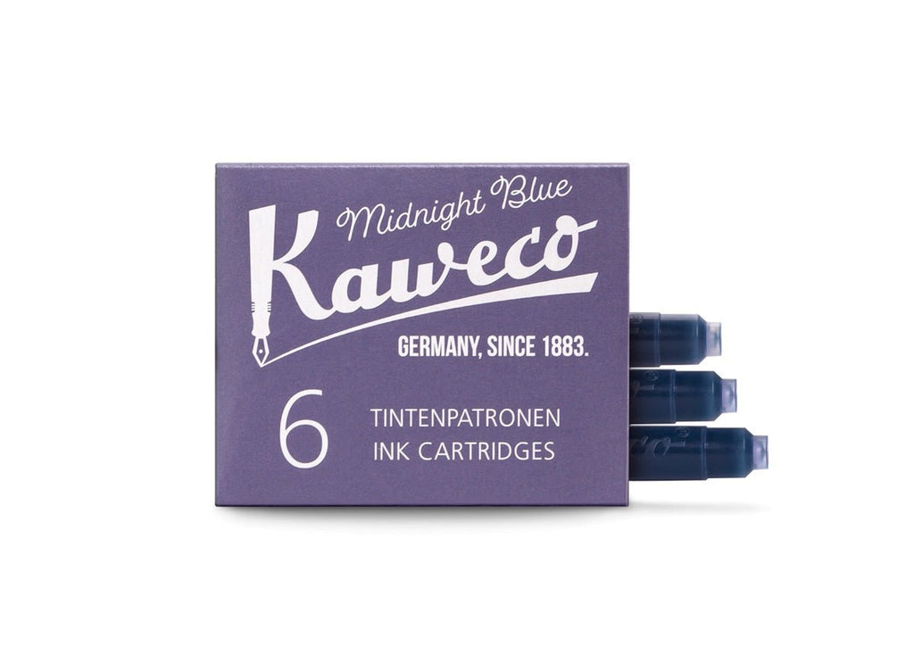 'Midnight Blue' Kaweco Fountain Pen Ink Cartridges (6pk) - Honest Paper - 4250278602246