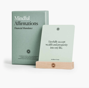 Mindful Affirmations Financial Abundance Cards & Wood Stand - Honest Paper - 5060825620758
