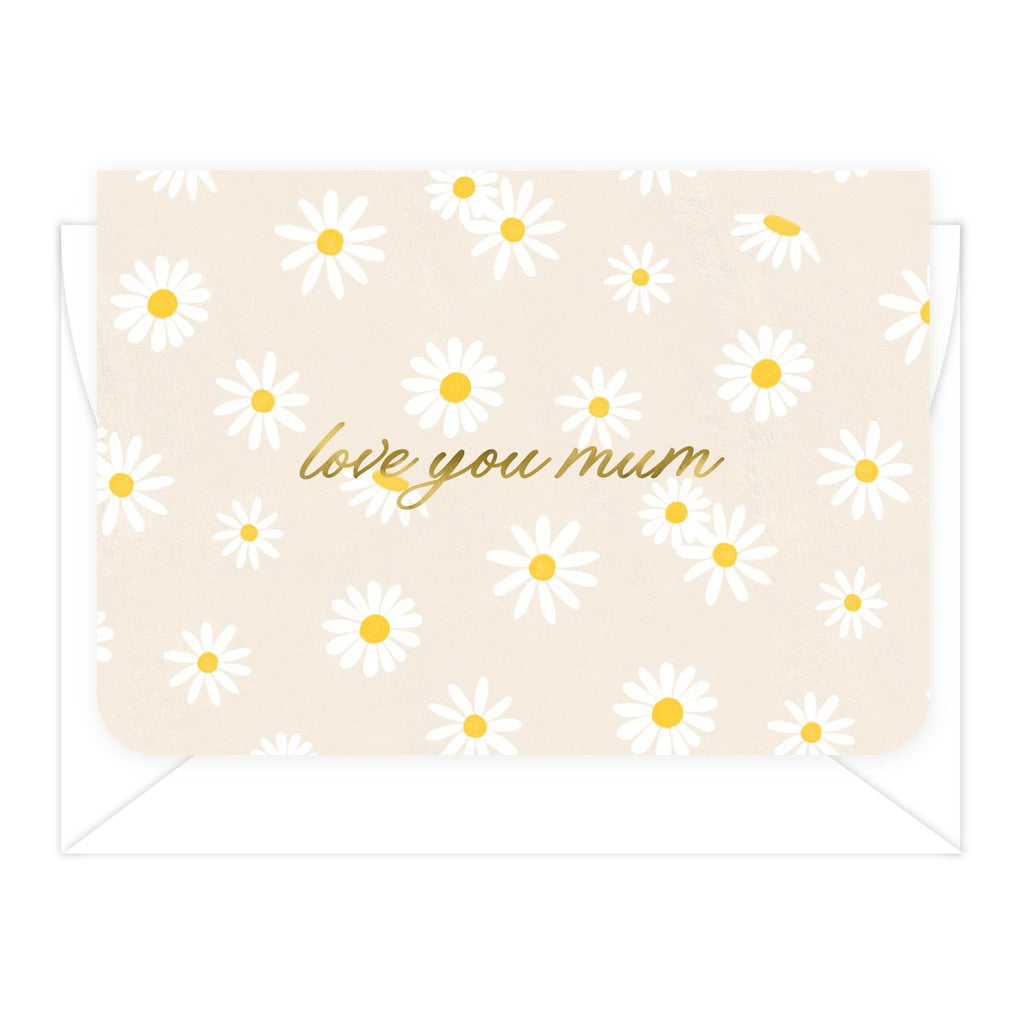 NEW 'Love You Mum' Daisies Greeting Card - Honest Paper - 5061008170336