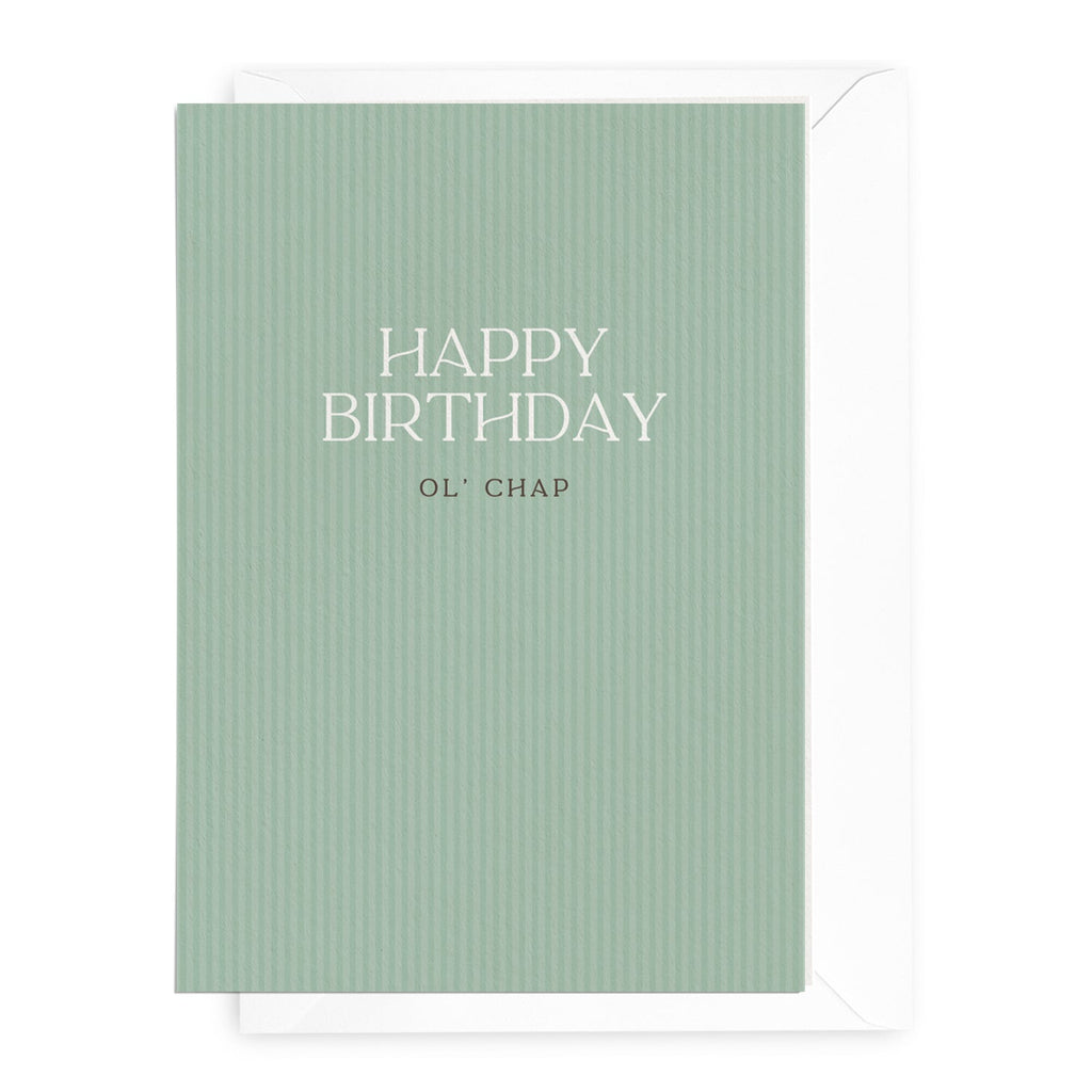 Pinstripe 'Happy Birthday Ol' Chap' Greeting Card - Honest Paper - 21808