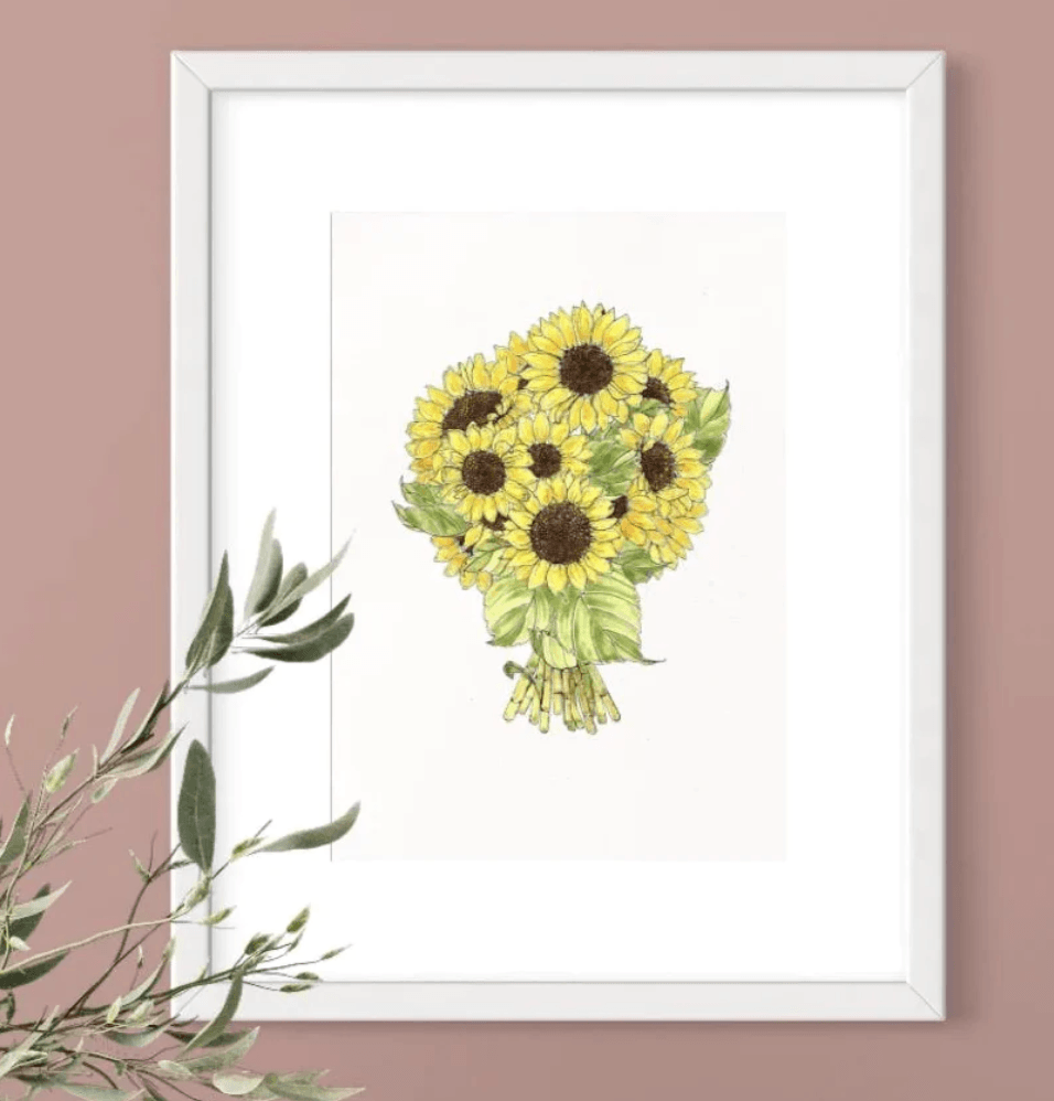 'Sunflower Bunch' Colour Print - Honest Paper - 2234971