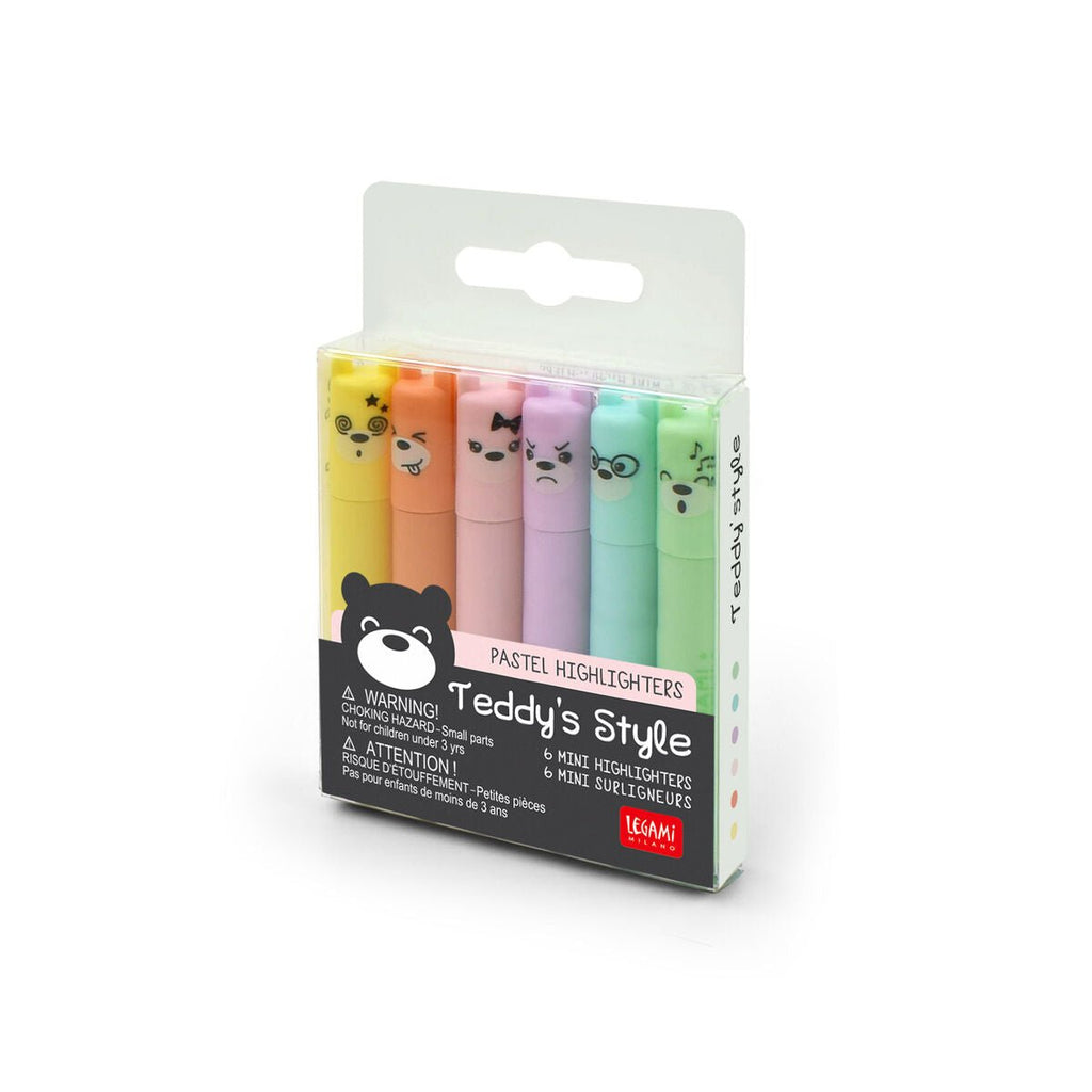 Teddy's Style Mini Pastel Highlighters 6pk - Honest Paper - 8059174834395