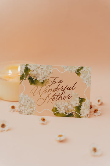 'To a Wonderful Mother' Hydrangeas Greeting Card - Honest Paper - 5061008170251
