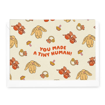 'You Made a Tiny Human!' Bunnies Greeting Card - Honest Paper - 5061008170121